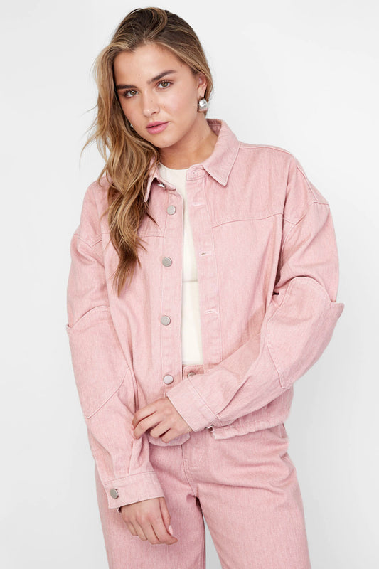 Gimme Grey & Pink Denim Jacket Set for All Fits