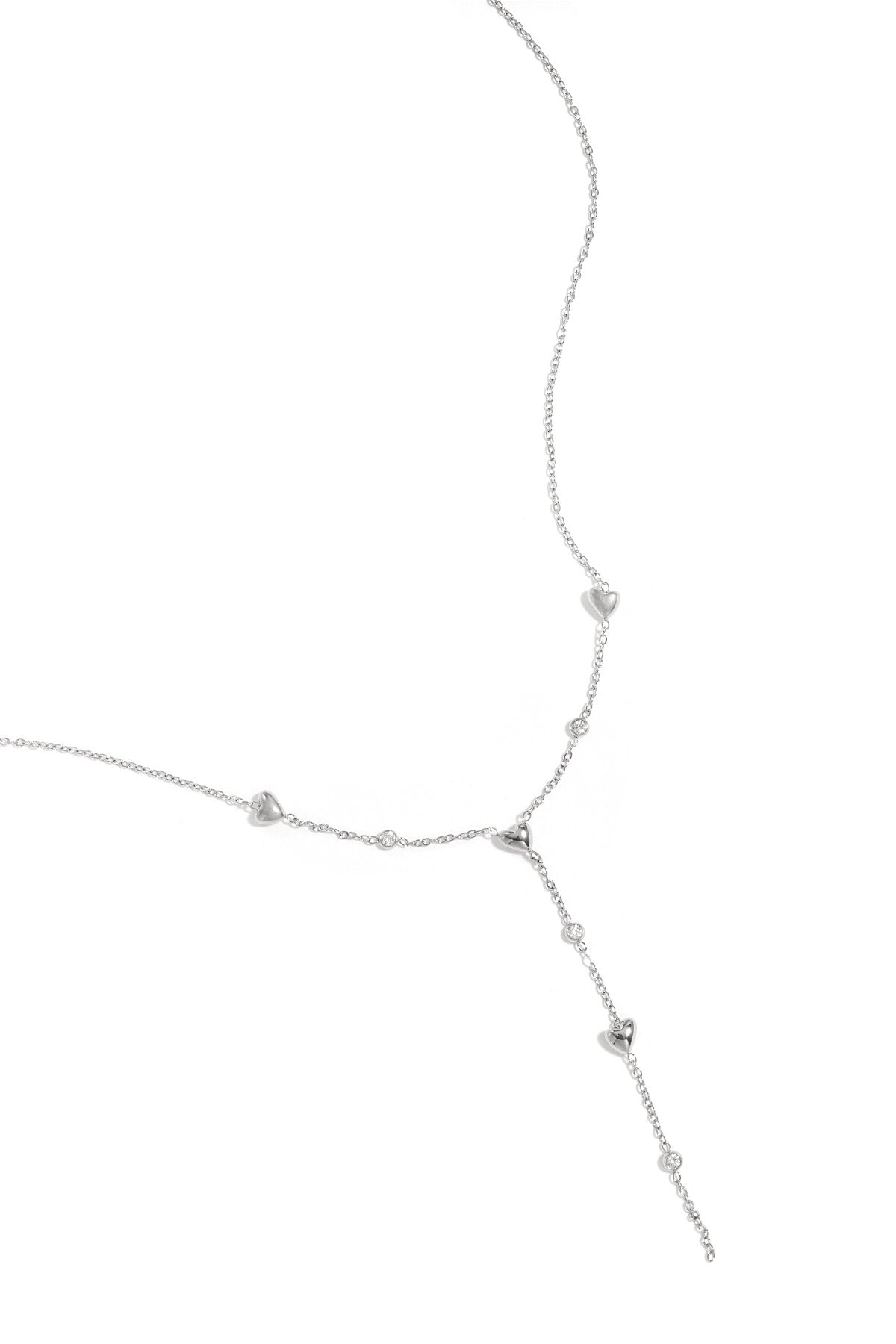 Y-line necklace with filled hearts