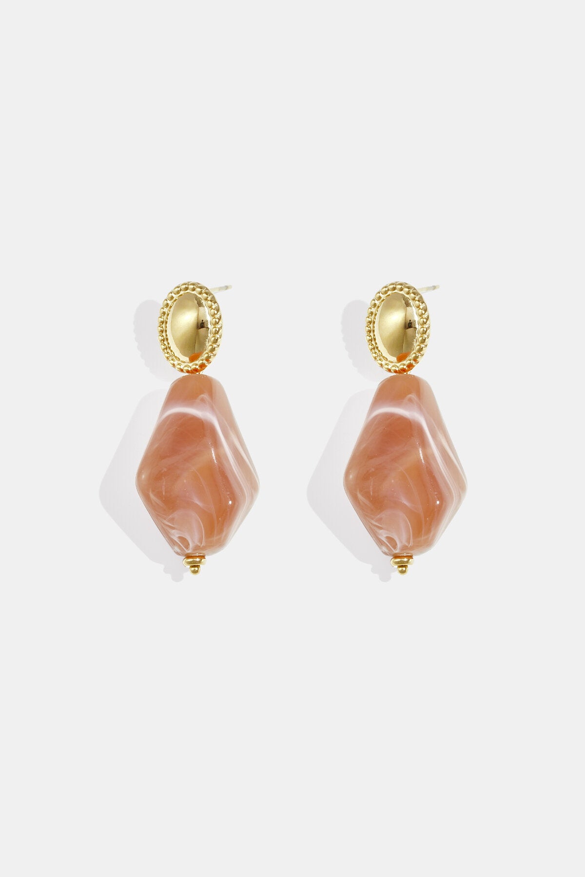 Earrings with natural stone look