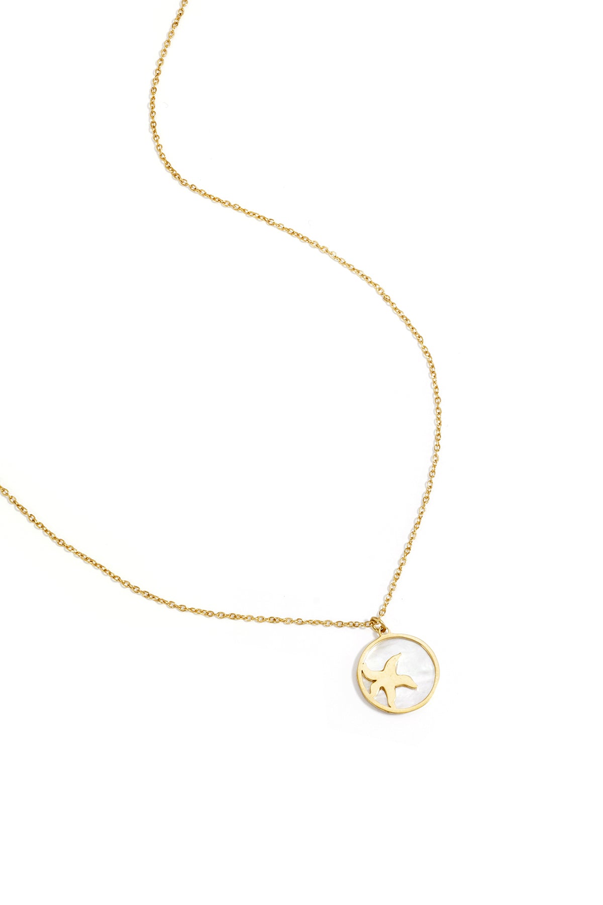 Necklace with starfish in circle