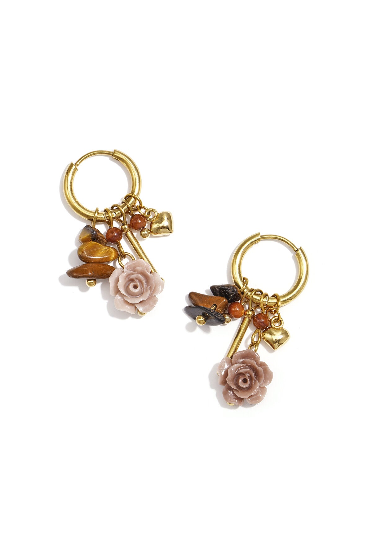 Elegant Red & Coffee Brown Drop Earrings for Winter