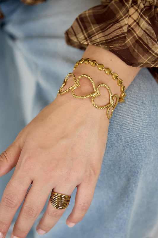 Stainless Steel Cuff Bracelets Heart Casual Daily Simple Series Women's jewelry
