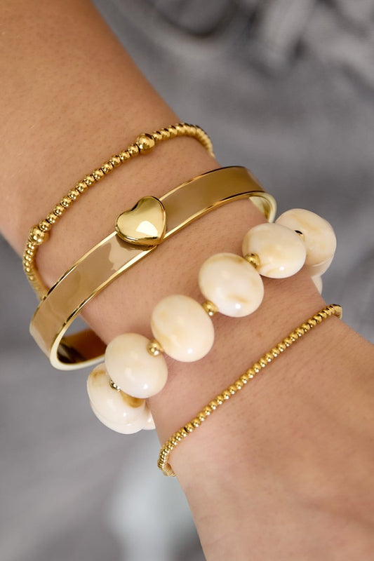 Bracelet in various colors with heart detail - 0.9 cm - Velaris Femme