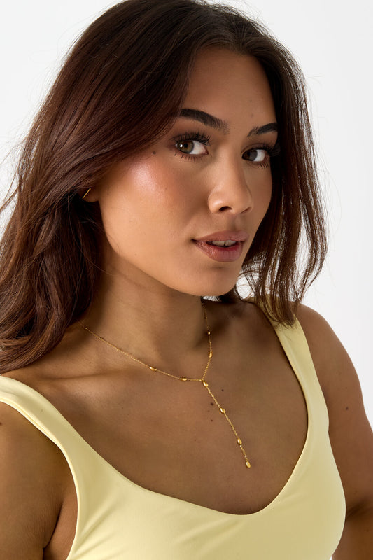 Y-line necklace with stones