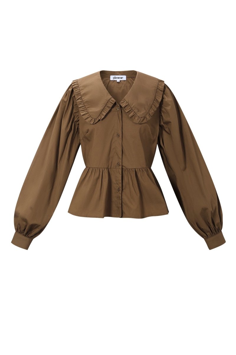 Cotton Blouses & Shirts Solid color Casual - Velaris Femme