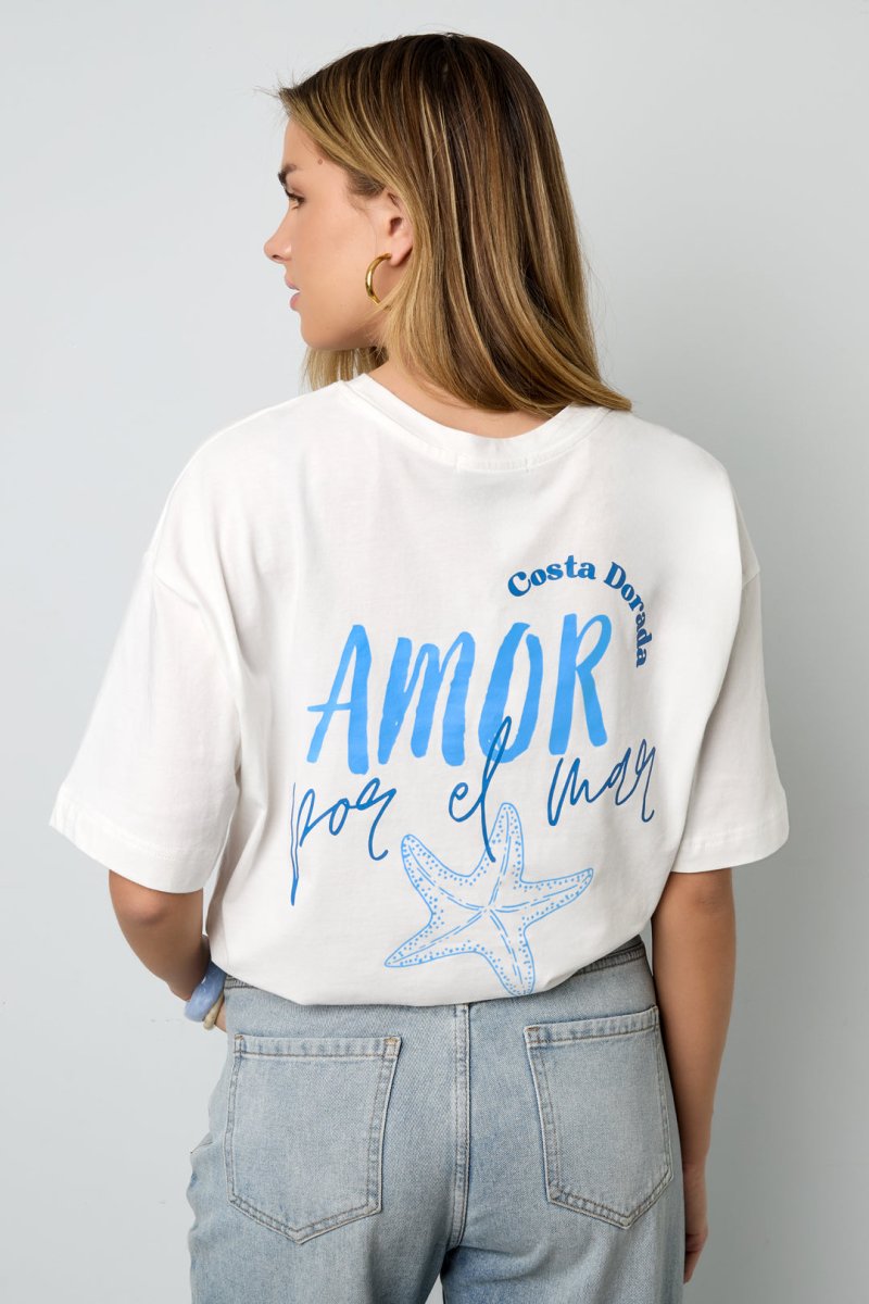 Cotton Knitted Women's T-shirt Casual Letters - Velaris Femme