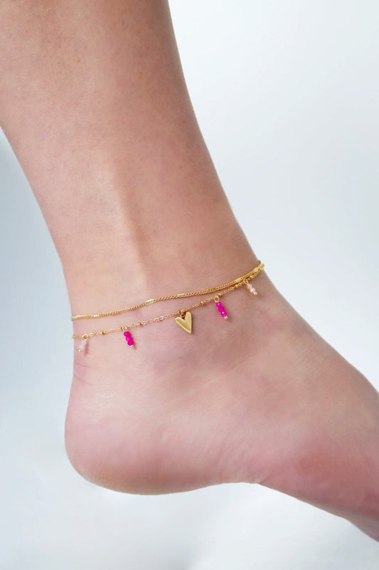 double love ankle bracelet - Velaris Femme