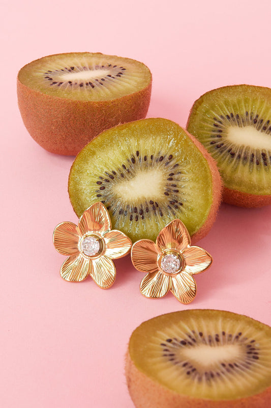 Stainless Steel Stud Earrings Flower Casual Daily Simple Series Women's jewelry