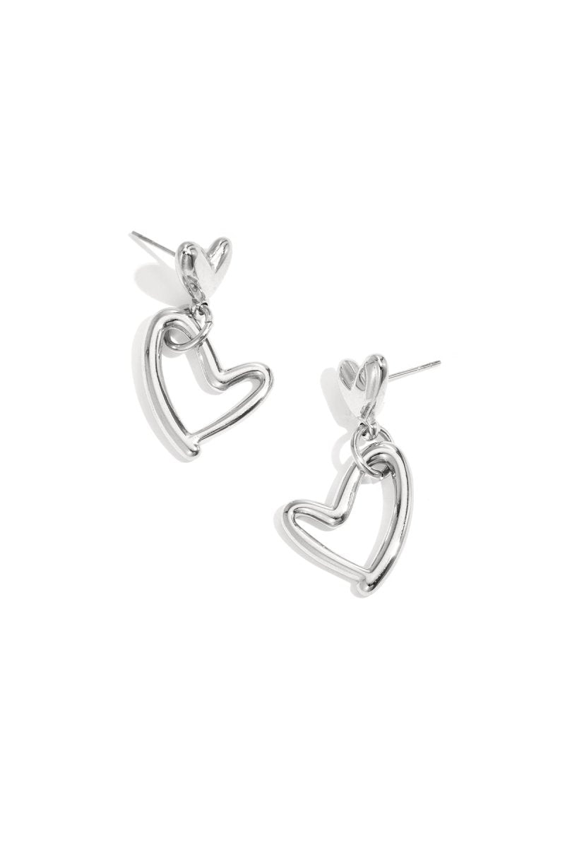 Earrings hanging hearts full and empty - Velaris Femme