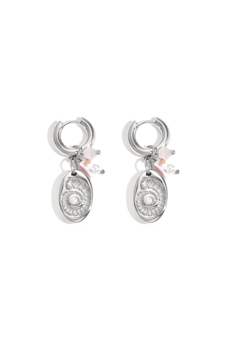 Earrings with beads and shell charm - Velaris Femme