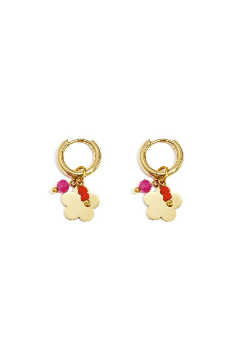 Earrings with hanging flower and beads - Velaris Femme