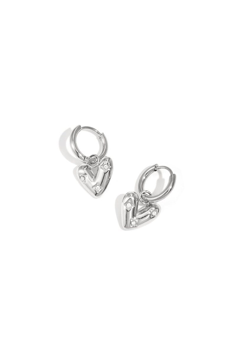 earrings with heart - shaped pendant and zirconia - Velaris Femme
