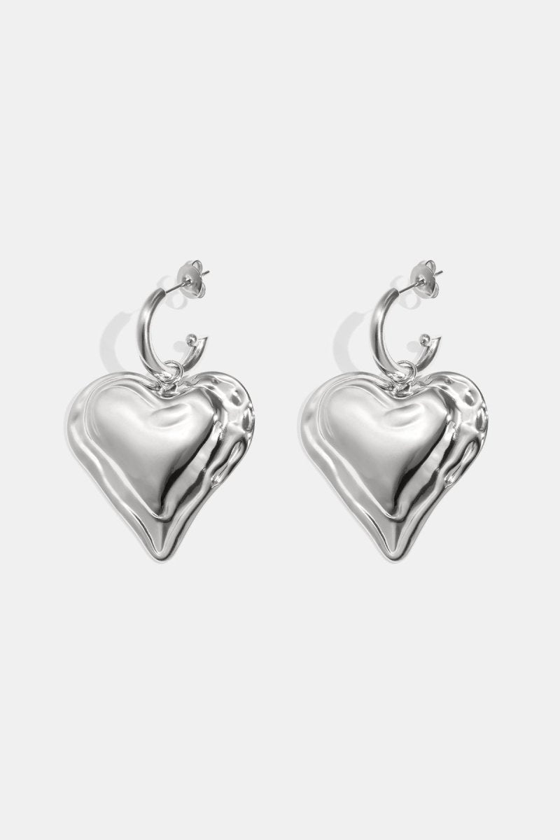 Earrings with large hanging heart - Velaris Femme