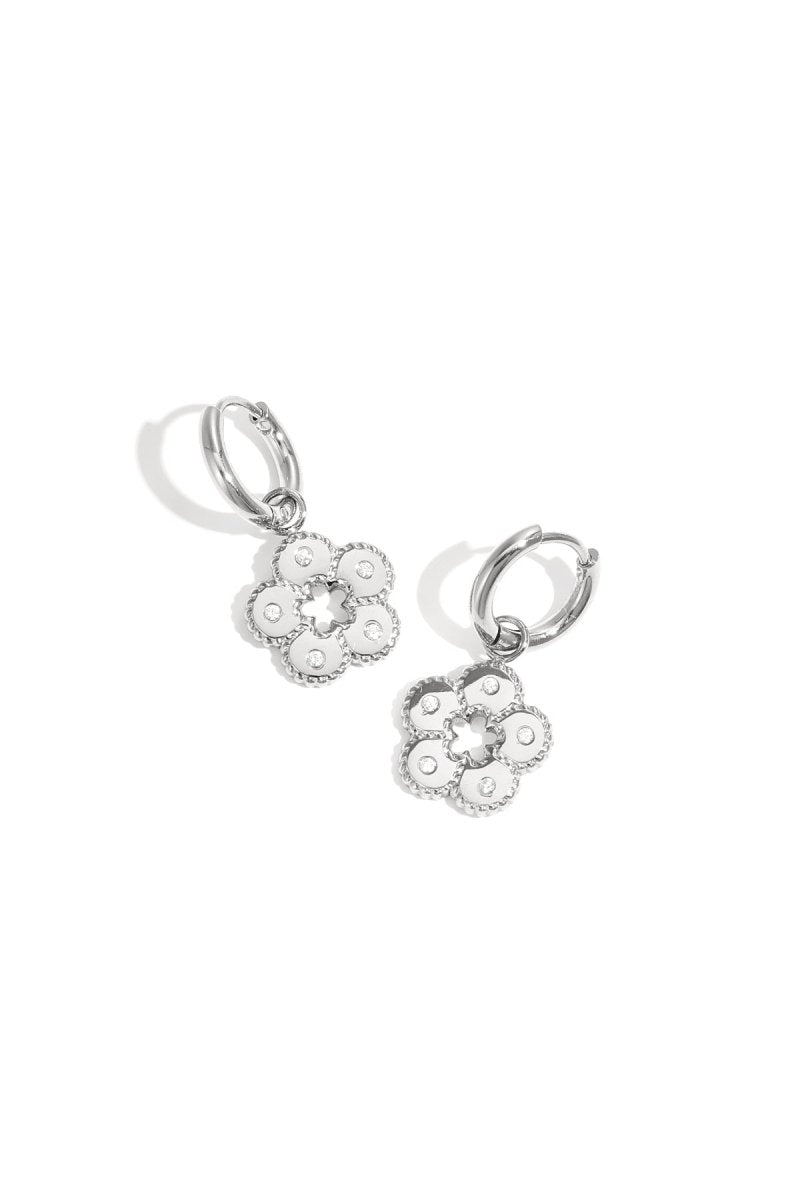 Earrings with stones in flower - Velaris Femme