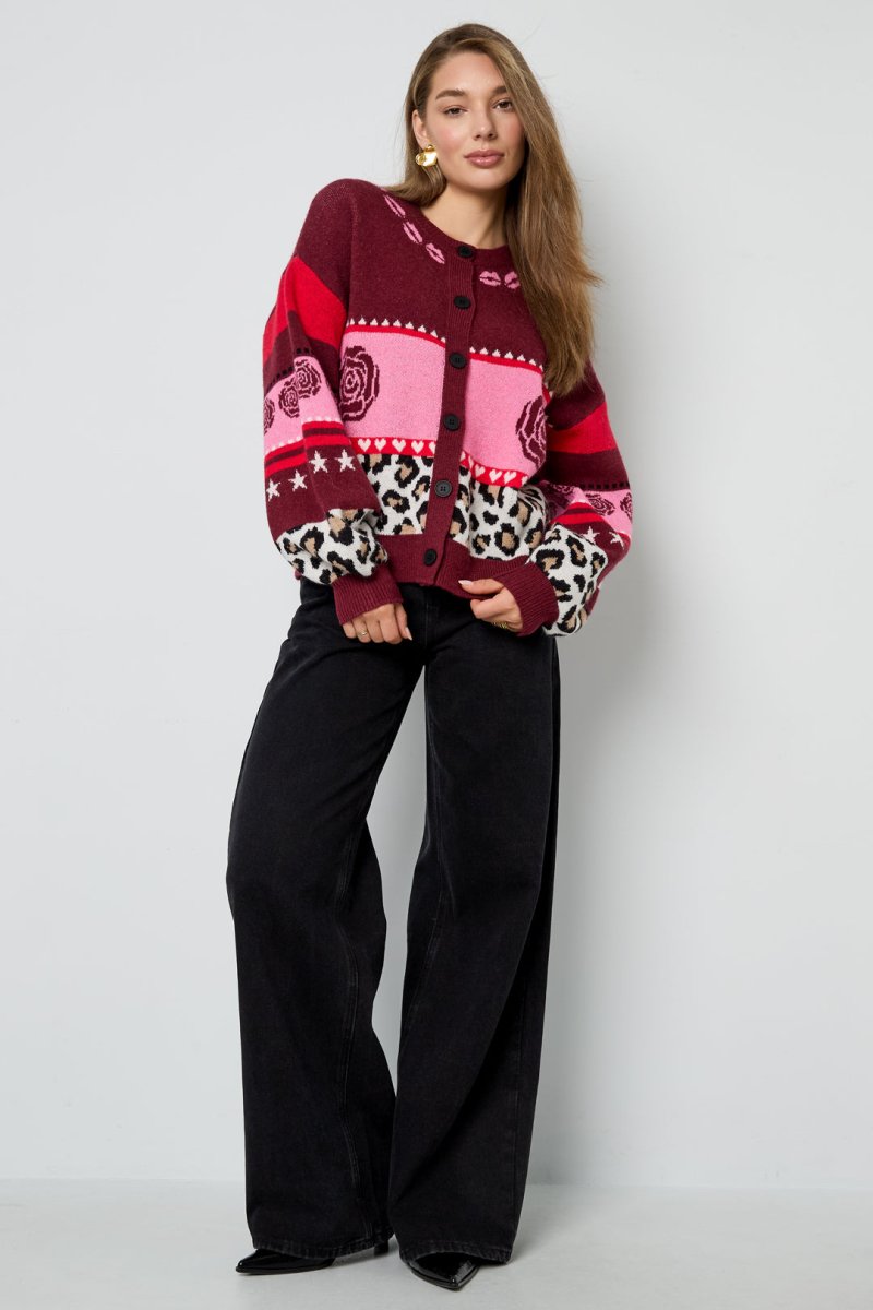 Floral Print Knit Cardigan - Velaris Femme
