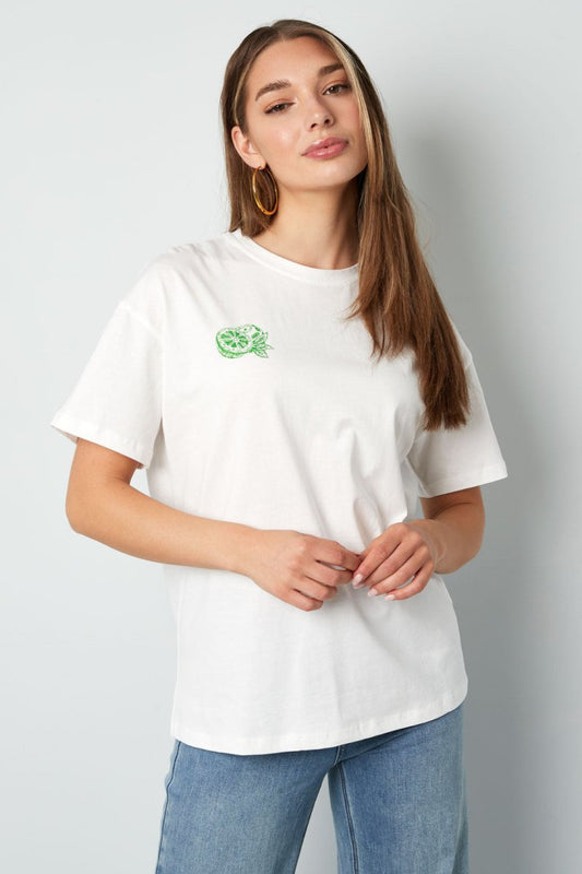 Knitted Women's T-shirt Casual Botanical - Velaris Femme