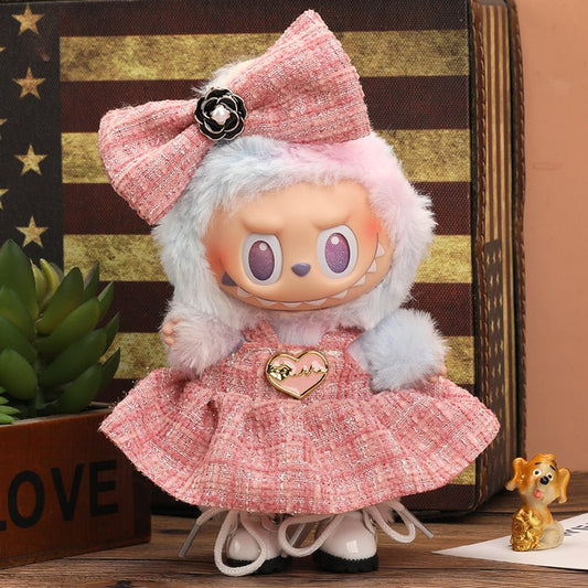 Labubu Parisian Heart Tweed Outfit Set