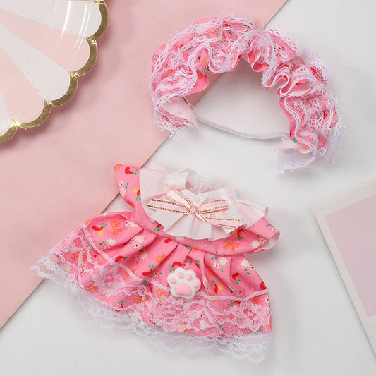 Labubu Sweet Ruffle Dress Pink Outfit Set