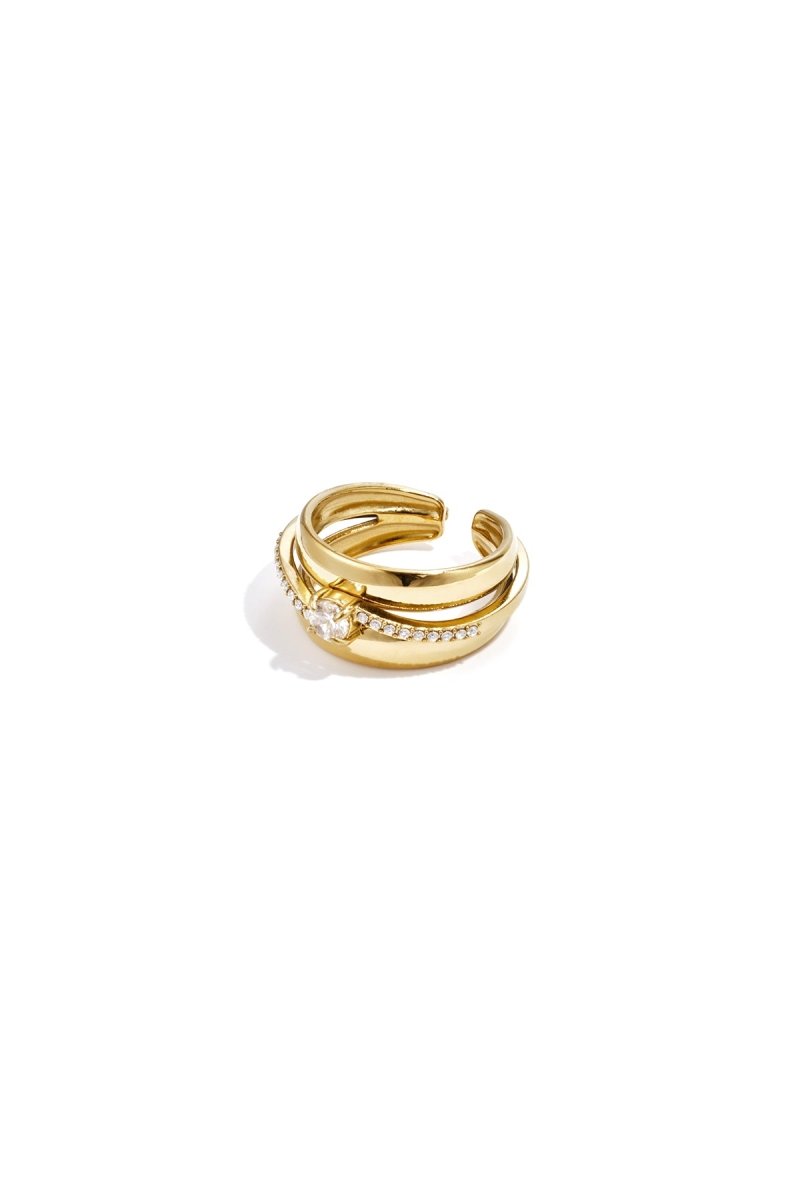 Layered ring with stones - Velaris Femme