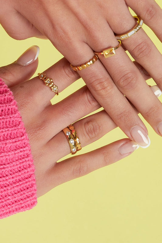 Minimalist ring with small hearts - Velaris Femme
