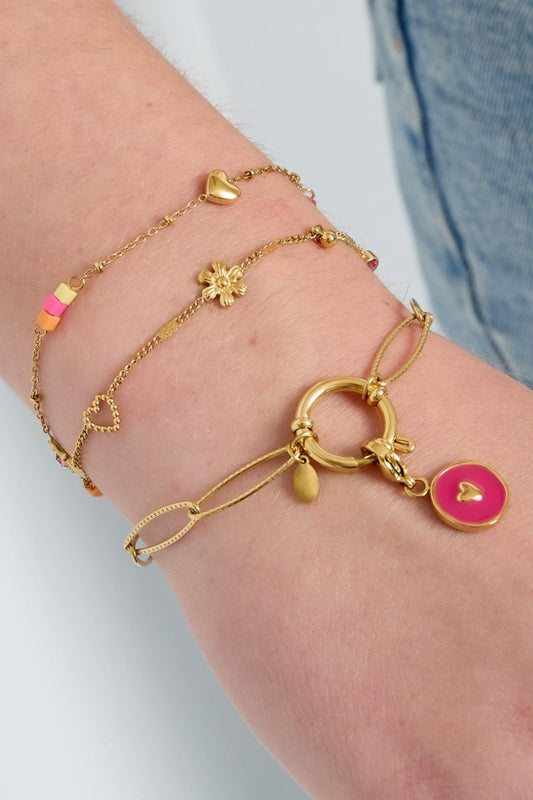 Stainless Steel Charm Bracelets Flower Daily - Velaris Femme