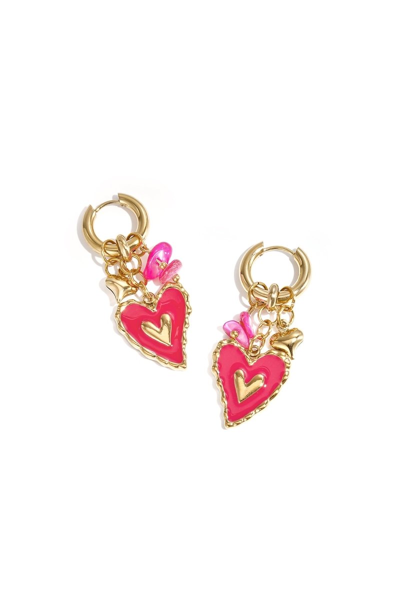 Stainless Steel Drop Earrings Heart Sweet Valentine's Day Romantic Series Women's jewelry - Velaris Femme