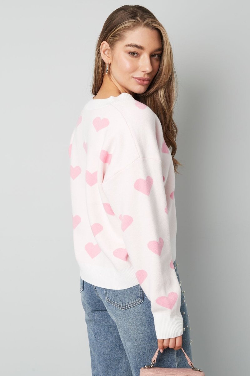 The Heart Knit – Heart Pattern Knit Cardigan - Velaris Femme