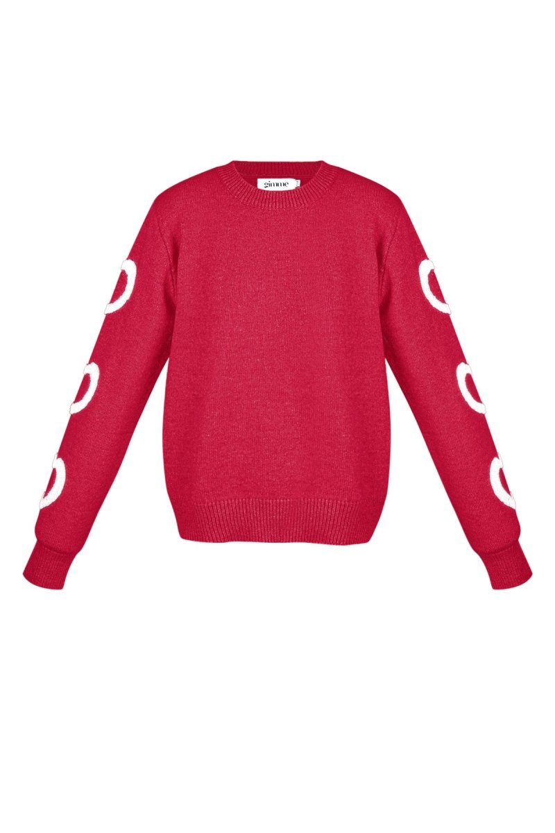 The Heart Pattern Crewneck Sweater - Velaris Femme