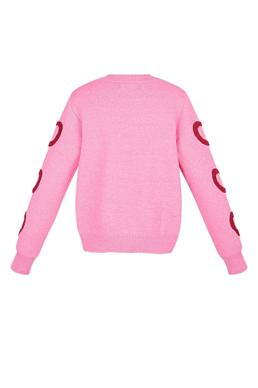 The Heart Pattern Crewneck Sweater - Velaris Femme