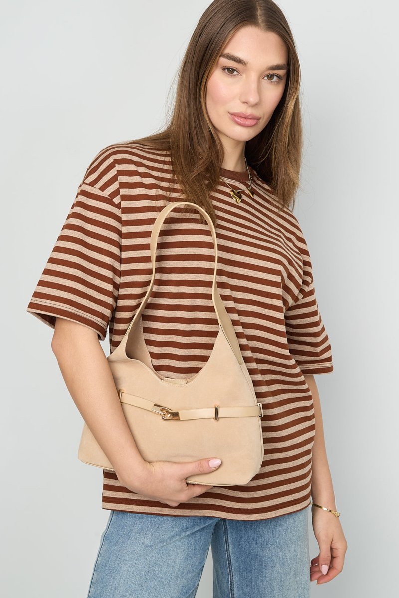 The Suede Carry – Casual Shoulder Bag - Velaris Femme
