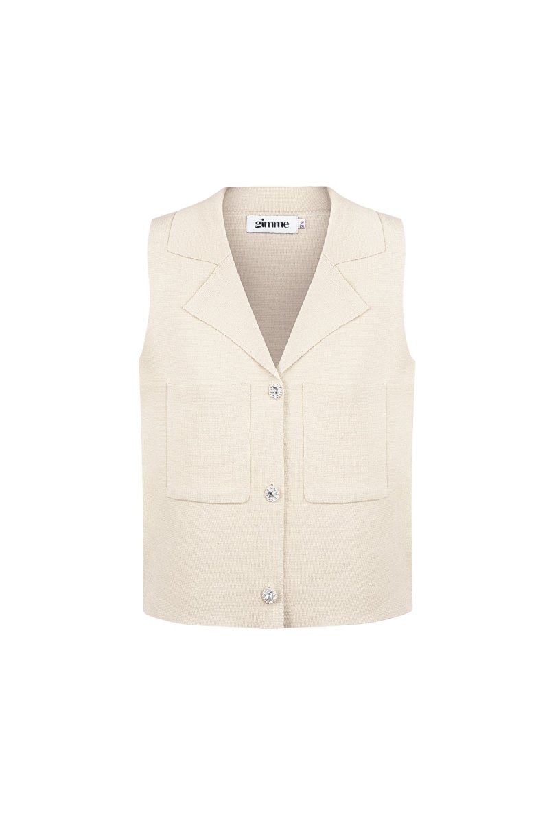 The V - Neck Ease – Sleeveless Buttoned Top - Velaris Femme