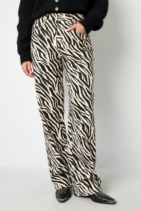 The Zebra Line – Zebra Stripe Straight Leg Pants - Velaris Femme