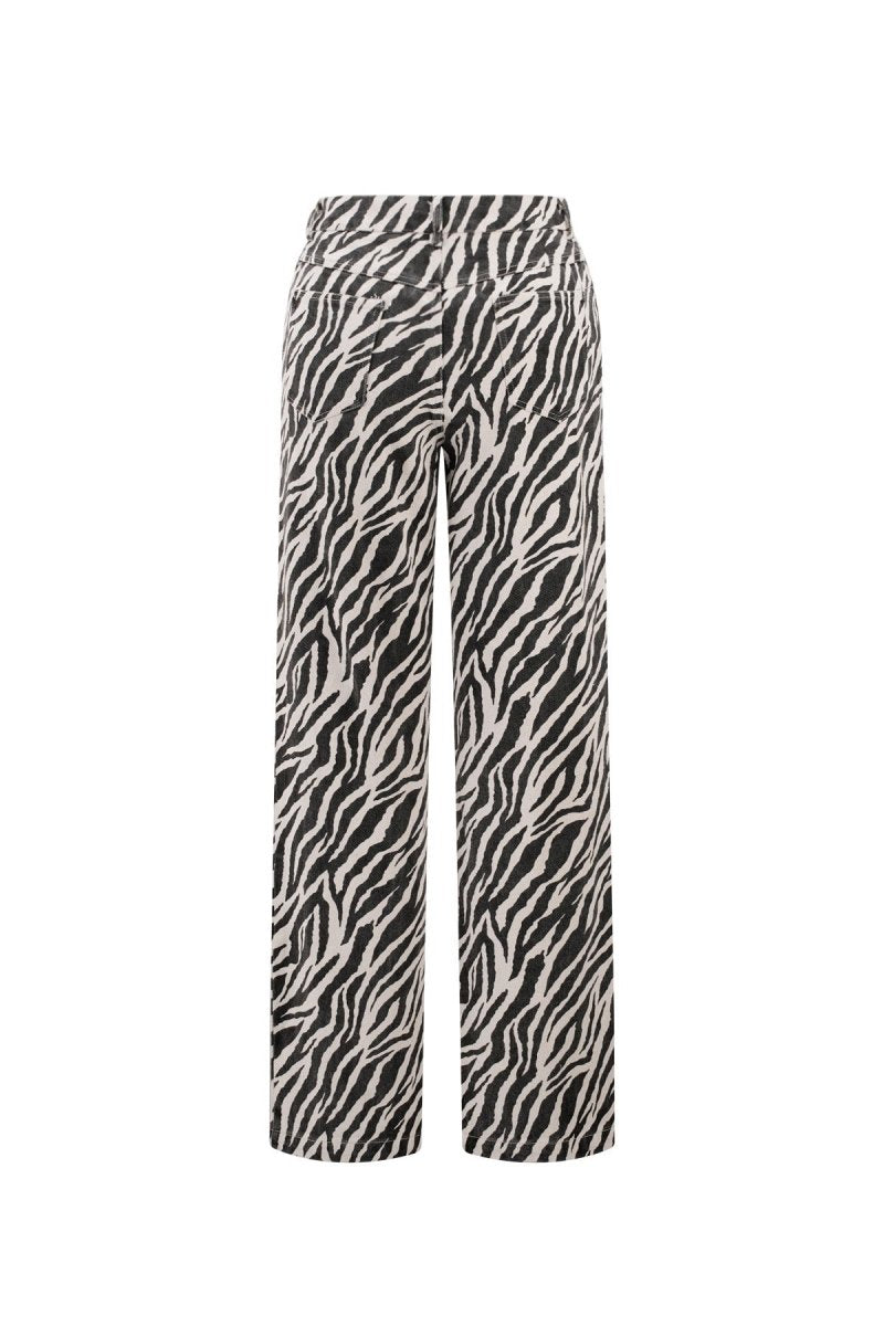 The Zebra Line – Zebra Stripe Straight Leg Pants - Velaris Femme
