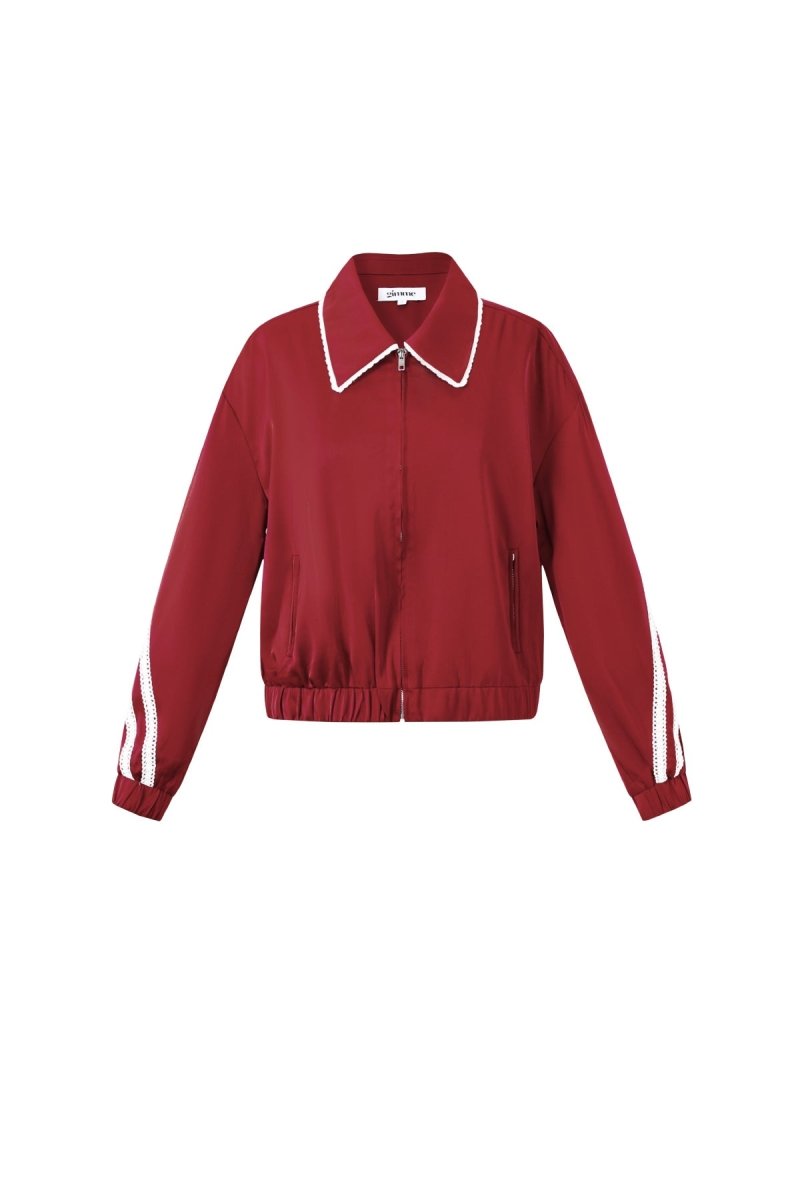 Woven Polyester Fiber Women's Jacket Sporty Color Clash 2 - piece Set - Velaris Femme