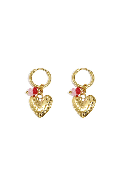 Stylish Gold Heart Drop Earrings for Women