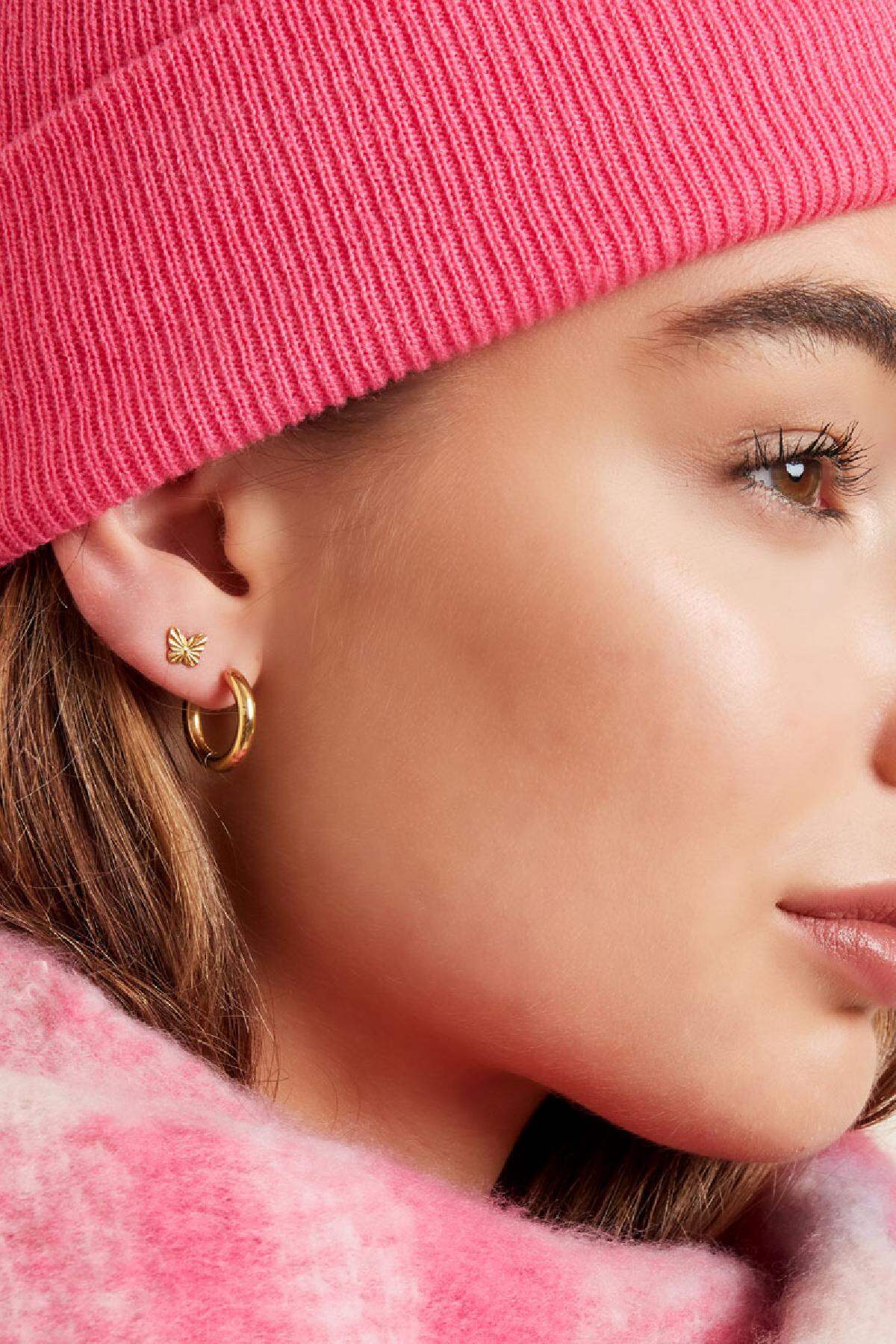 Elegant Stainless Steel Hoop Earrings - Silver & Gold