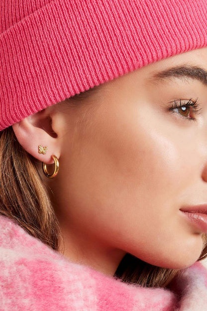 Elegant Stainless Steel Hoop Earrings - Silver & Gold
