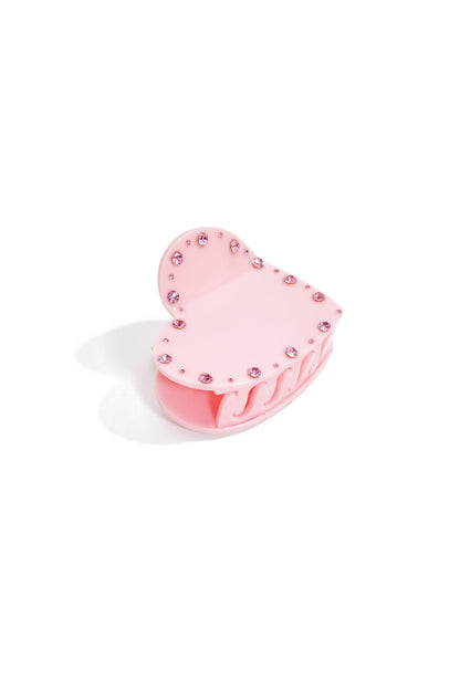 Charming Heart-Shaped Rhinestone Hair Clip for Women