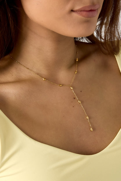 Y-line necklace with stones
