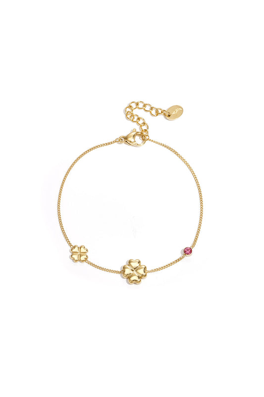 Bracelet with clovers and colored stones