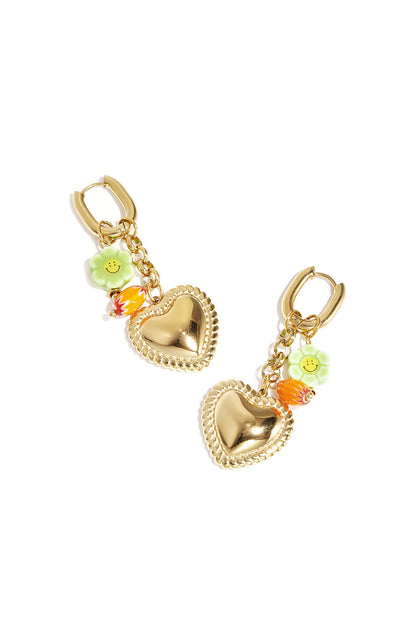 Elegant Gold Heart Dangle Earrings for Women