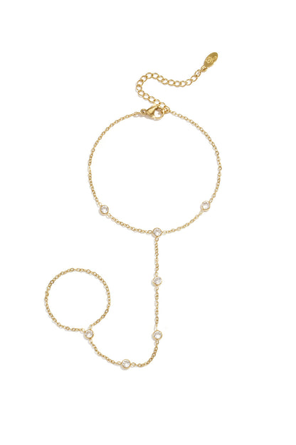 Hand chain with round stones