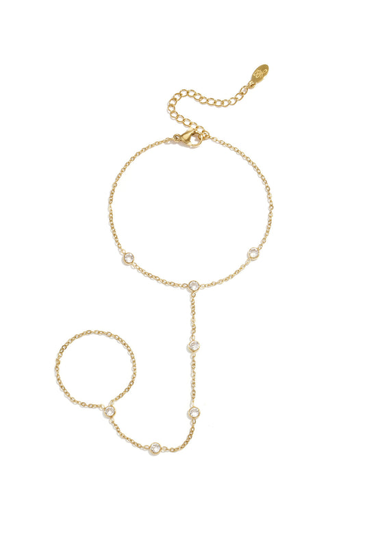 Hand chain with round stones