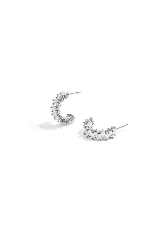 Earrings with zigzag stones