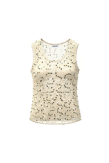 Crocheted beach top with glitter detail