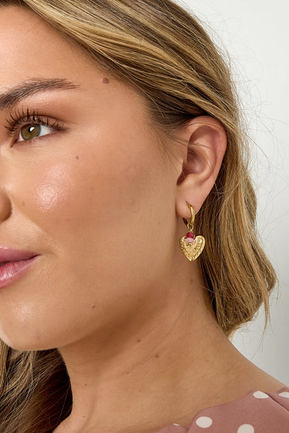 Stylish Gold Heart Drop Earrings for Women