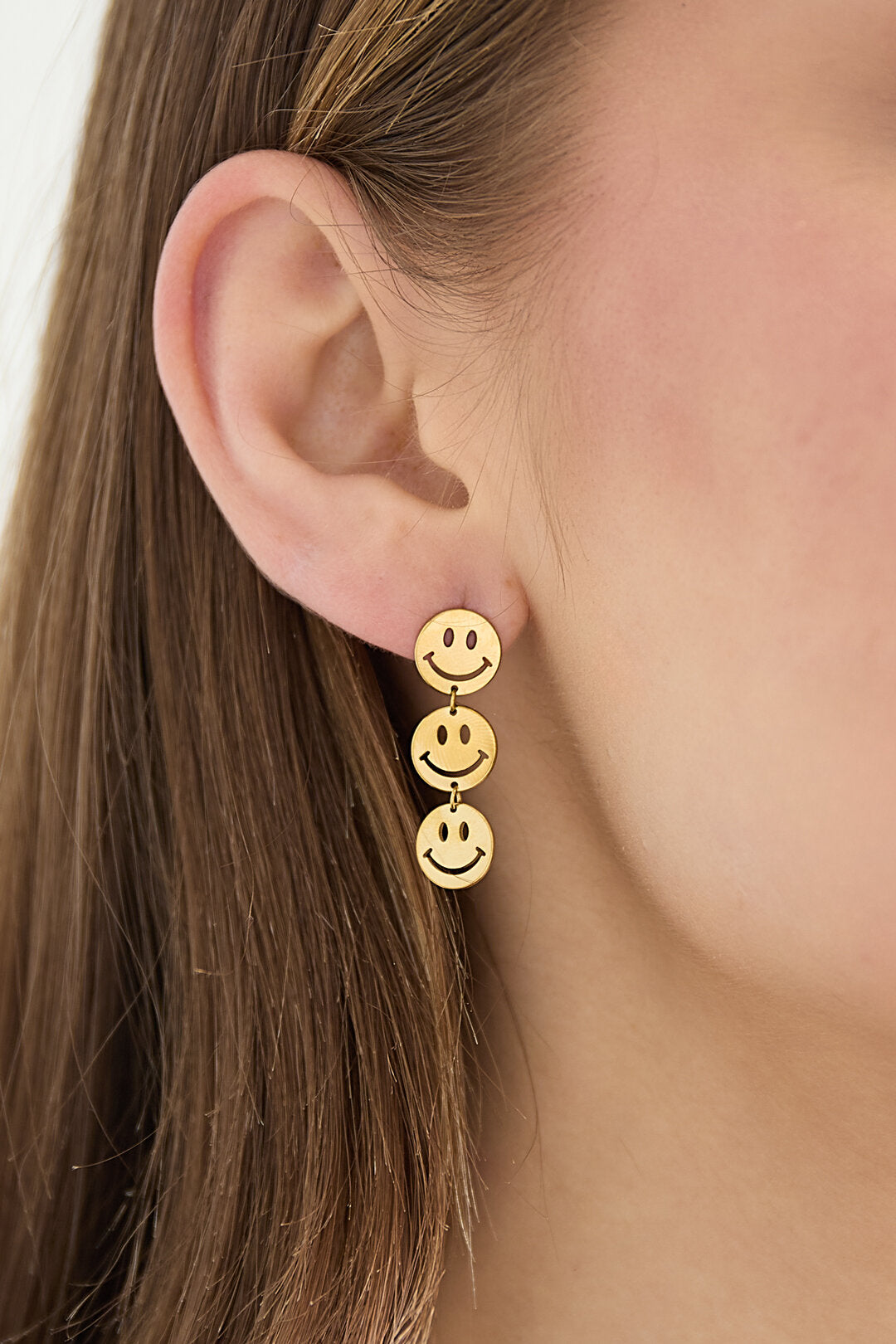 Stainless Steel Dangle Earrings Smiling face Casual Daily Simple Series Women's jewelry