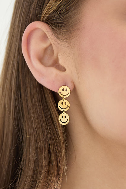 Stainless Steel Dangle Earrings Smiling face Casual Daily Simple Series Women's jewelry