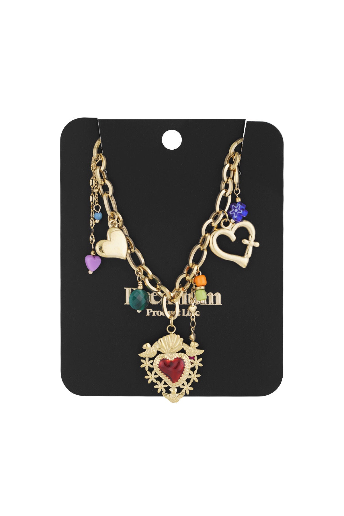 charm necklace milagros heart