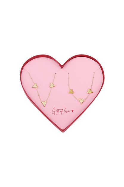 gift of love stainless steel necklace & bracelet